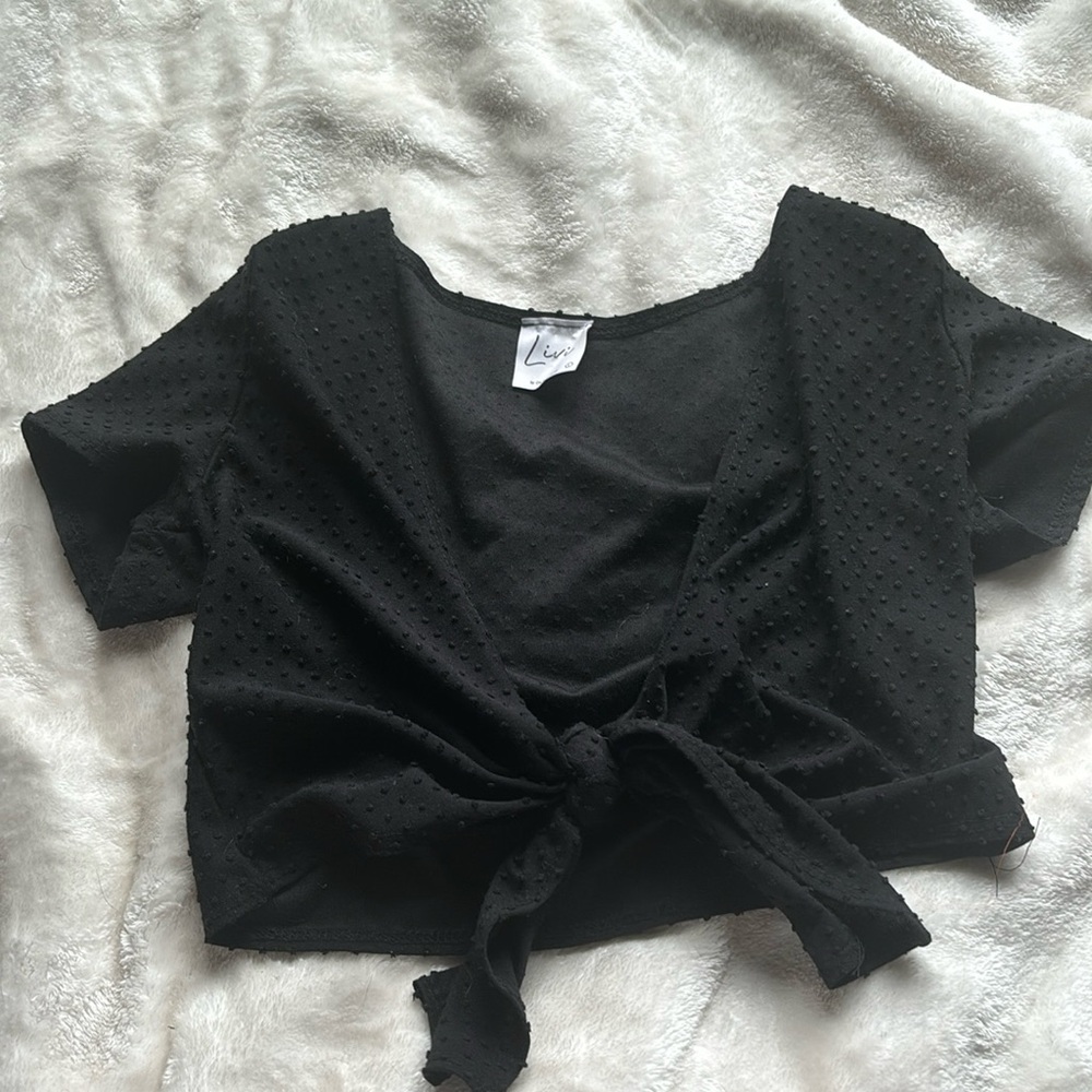 Black tie blouse